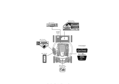 Label Map Diagram and Parts List for SC100 (11AA9M5710)(2017) Cub Cadet Lawn Mower